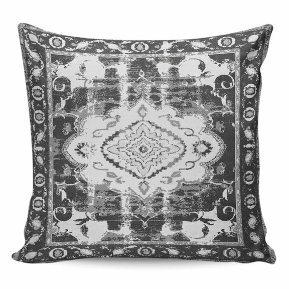 Black Grey Pillow Covers 20x20 Inch Decorative Throw Pillow Cover, Boho Vintage Print Distressed Brick Patterns Sofa Pillowcases Accent Cushion Case Home Decor Bedroom Living Room