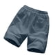 thumbnail image 3 of Mens Pantalones Cortos Atléticos de Verano de Ocio Mezcla de Lino de Algodón, Elástico Bolsillo de Cordón de Cintura para Correr, Yoga Y Relajarse, 3 of 3