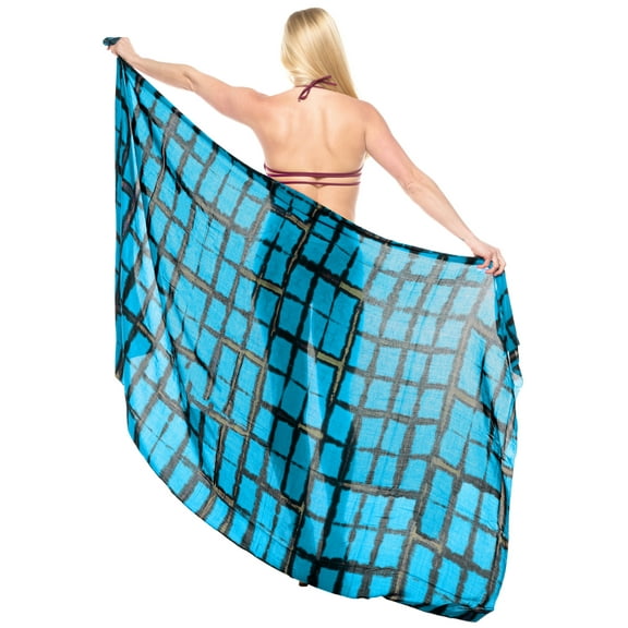 HAPPY BAY Women's Bikini Skirt Beachwear Sarong Coverups Swimsuit Swim Cover up Summer Wraps Bathing suit Swimwear Beach Wrap Skirts for Women One Size Lapis, Checks