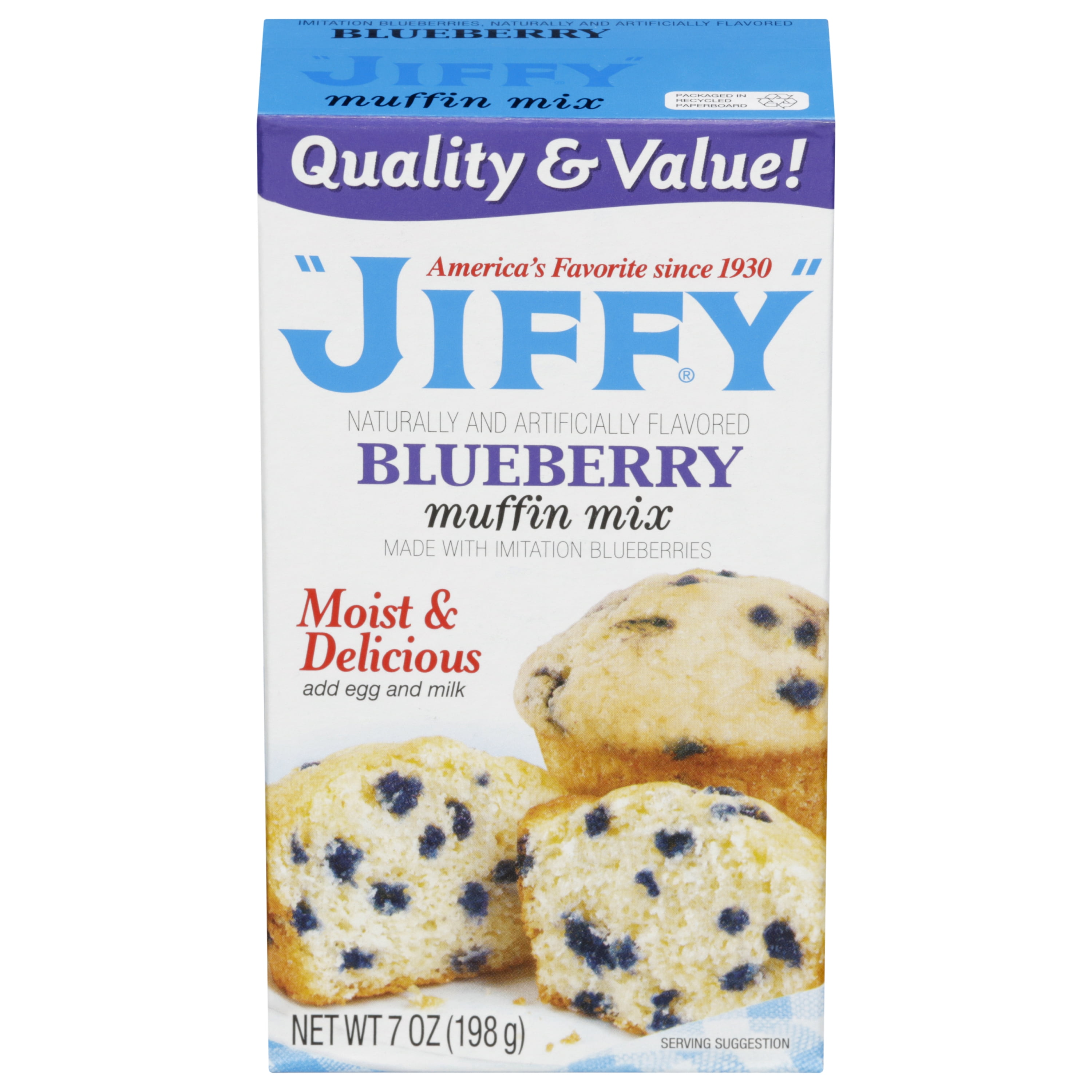 (3 pack) "JIFFY" Blueberry Muffin Mix, 7 oz Box