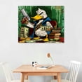 thumbnail image 2 of Orinice  'Scrooge Montana' Inspirational Wall Art w/Black Frame | Scrooge McDuck X Scarface Canvas Print | Motivational Décor for Bedroom, Living Room &amp; Business Office  16x12in, 2 of 6