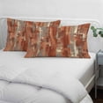 thumbnail image 4 of Orange Abstract Throw Pillow Covers, Vintage Geometric Gradient Oil Painting Modern Soft Breathable Pillow Cases with Invisible Zipper, Toddler Pillowcases for Couch Bed Sofa Chair 12x20 Inches, 4 of 9