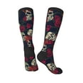 thumbnail image 4 of Easygdp Roses Skulls Soccer Socks Sport Knee High Socks Calf Compression Athletic Socks for Men and Women, 4 of 9