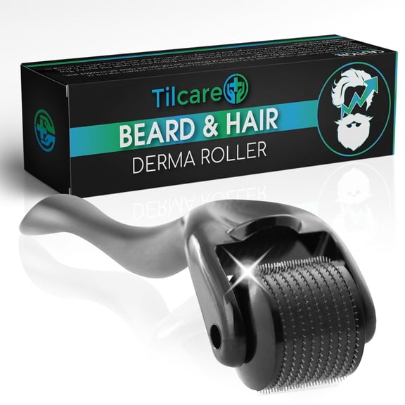 Tilcare Beard and Hair Derma Roller (1Pack) - 1200 Grade A Titanium Microneedles Titanium Derma Roller 0.25mm