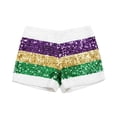 thumbnail image 4 of DHFJKG Womens Glitter Sequin Striped Shorts Fashion High Wasited Sexy Rave Club Booty Shorts Sparkly Hot Pants, 4 of 4