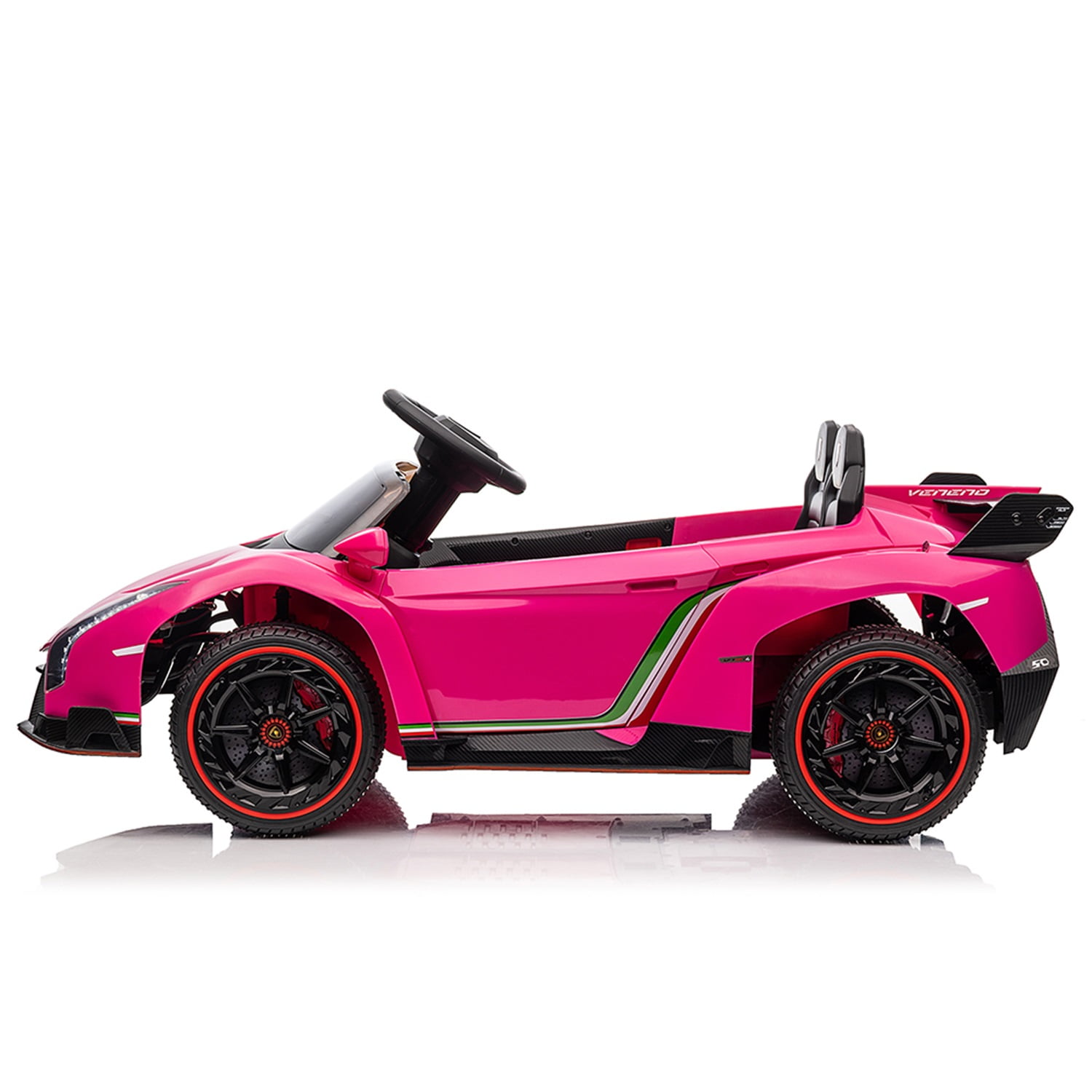 CIPACHO Licensed Lamborghini Poison Small Dual Drive 12V Powered Ride Ons Sports Car with 2.4G Remote Control, Pink