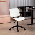 thumbnail image 2 of HOMCOM Home Office Chair No Arms with Wheels, 360 Swivel Desk Chair, White, 2 of 8
