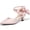 pink, variant on Women Low Kitten Heel Bow Heels Dress Shoes Closed Pointed Toe Ankle Strap Elegant Wedding Party Pumps