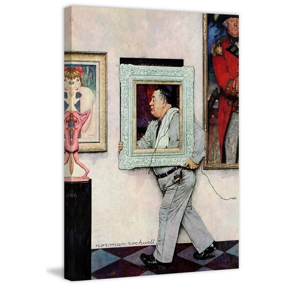 Marmont Hill "Museum Worker" by Norman Rockwell Painting Print on Canvas