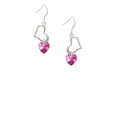 thumbnail image 2 of Delight Jewelry Hot Pink Crystal Heart Open Heart French Earrings, 2 of 4