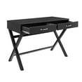 thumbnail image 2 of Pemberly Row Modern / Contemporary Two Drawer Wood Desk in Black, 2 of 12