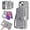 Gray, variant on For iPhone 14 Wallet Case, Luxury Zipper Purse Case with [14 Card Slots] & ID Window, Detachable Magnetic PU Leather Flip Kickstand Folio Case with RFID Blocking & Wrist Strap,Winered