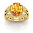 thumbnail image 2 of Shree Jewelrs Original Certified Natural Yellow Sapphire (Pukhraj) Ring - 9.75 Ratti Certified Handcrafted Ring Jupiter Ring, PANCHDHATU Gold Plated Ring for Men and Women, 2 of 5