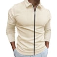 thumbnail image 2 of Men's Clothing Waffle Style Zipped Lapel Jacket Outdoor Sports Tops, 2 of 8