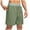 Army Green, variant on Men's Solid Color Casual Drawstring Elastic Waist Shorts with Zipper Pockets, Soft Polyester Blend for Daily Wear
