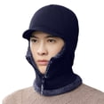 thumbnail image 3 of Bobasndm Men's Winter Warm Wool Ear Protection Hat Warm Thick Knitted Bicycle Hat Scarf Wind Visor Hiking Hat, 3 of 9