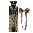thumbnail image 1 of Ensemble Bretelles Unisexe Large Imprimé Léopard Réglable 3 Clips Y-back Ceinture, Kaki, 1 of 4