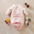 thumbnail image 2 of KAUOD Baby Girl My First Easter Outfit Toddler Bunny Print Romper Jumpsuit Fly Long Sleeve Bodysuit Fashion Clothes Set, 2 of 7