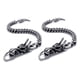 thumbnail image 1 of 2X Pulsera de Joyeria de Hombre, Dragon de Acero Inoxidable, Motorista, Negro-Plata, 1 of 3