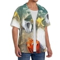 thumbnail image 2 of Rateoe Seashell On The Beach Print Mens Front Pocket Hawaiian Shirts Casual Shirts Short Sleeve Button Down Beach Tropical Shirts-XX-Large, 2 of 5