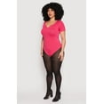 thumbnail image 4 of Womens Plus Size Ribbed Knit Notch Neck Bodysuit, 4 of 5