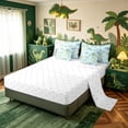 thumbnail image 4 of meiyoeat Cartoon Dino Twin Bedding for Kids, Tropical Spinosaurus Wildlife Bedding Comforter Set, Sky Blue, Reversible, 7pcs, 4 of 6