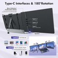 thumbnail image 2 of TUTT 12” Portable Monitor Triple Screen Extender Built-in Stand and Speakers | All Devices Compatible with Converter Cable (H5 Included) S2 Mini, 2 of 11