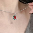 thumbnail image 4 of Watermelon Popular Men Women Necklaces--Silvery-Product code 55223 green, 4 of 5