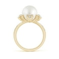 thumbnail image 2 of ANGARA South Sea Cultured Pearl Flower Ring with Diamonds in 14K Yellow Gold for Women | June Birthstone, Birthday, Anniversary, Jewelry Gift for Women | Pearl Ring, 2 of 9