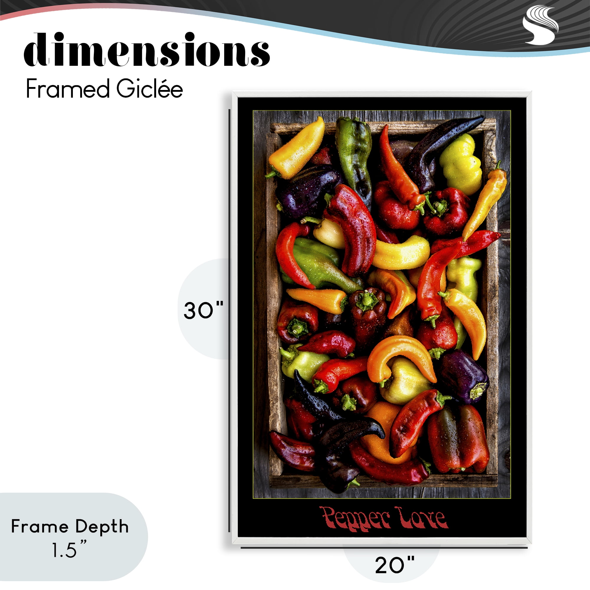 Stupell Industries Pepper Love Vibrant Vegetables White Framed Giclee Art, design by Carl Kravats