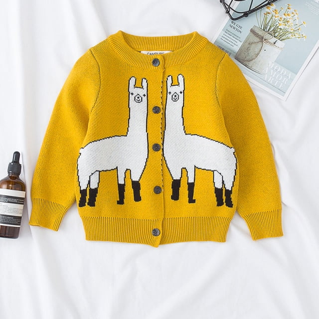 AAMILIFE Cardigan Léger à Col Rond pour Filles Chandail en Coton Tricoté Décontracté