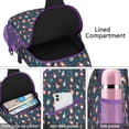 thumbnail image 4 of Sling Backpack,Dark Blue Christmas Gnome and Gift Pattern Sling Bag with Water Bottle Holder,Waterproof Sling Bag for Men/Women with Headphone Jack for Hiking,Travel, 4 of 6