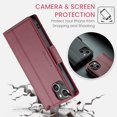 thumbnail image 2 of Compatible with iPhone 14 Wallet Case, PU Leather Flip Case with Card Holders RFID Blocking Stand [Shockproof TPU Inner Shell] Phone Cover for iPhone 14, Wine, 2 of 11