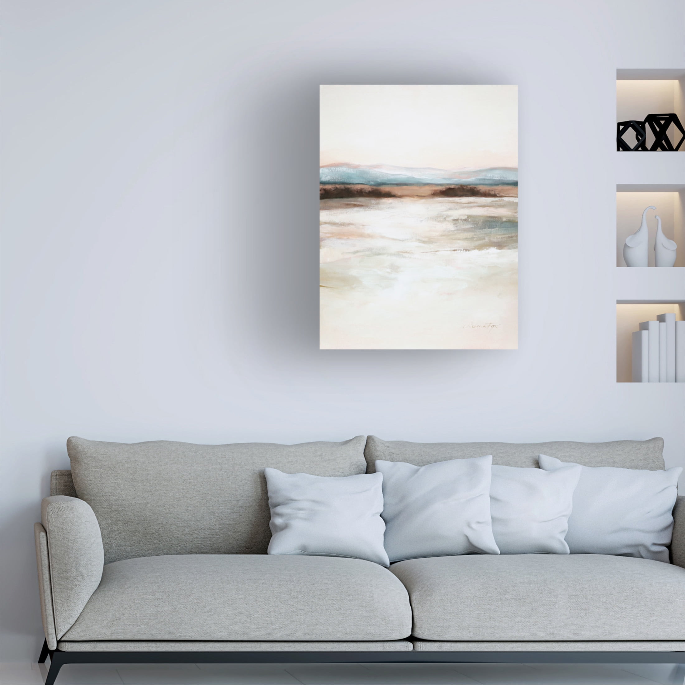 Canvas Wall Art - Rebecca Fox 'Distant Blues' Wall Art for Living Room, Bedroom, or Office Décor by Trademark Fine Art - 18 x 24 Inches