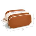 thumbnail image 3 of Wrangler Western Travel Makeup Bag Portable Large Cosmetic Organizer with Handle, Brown-Tan, 3 of 8