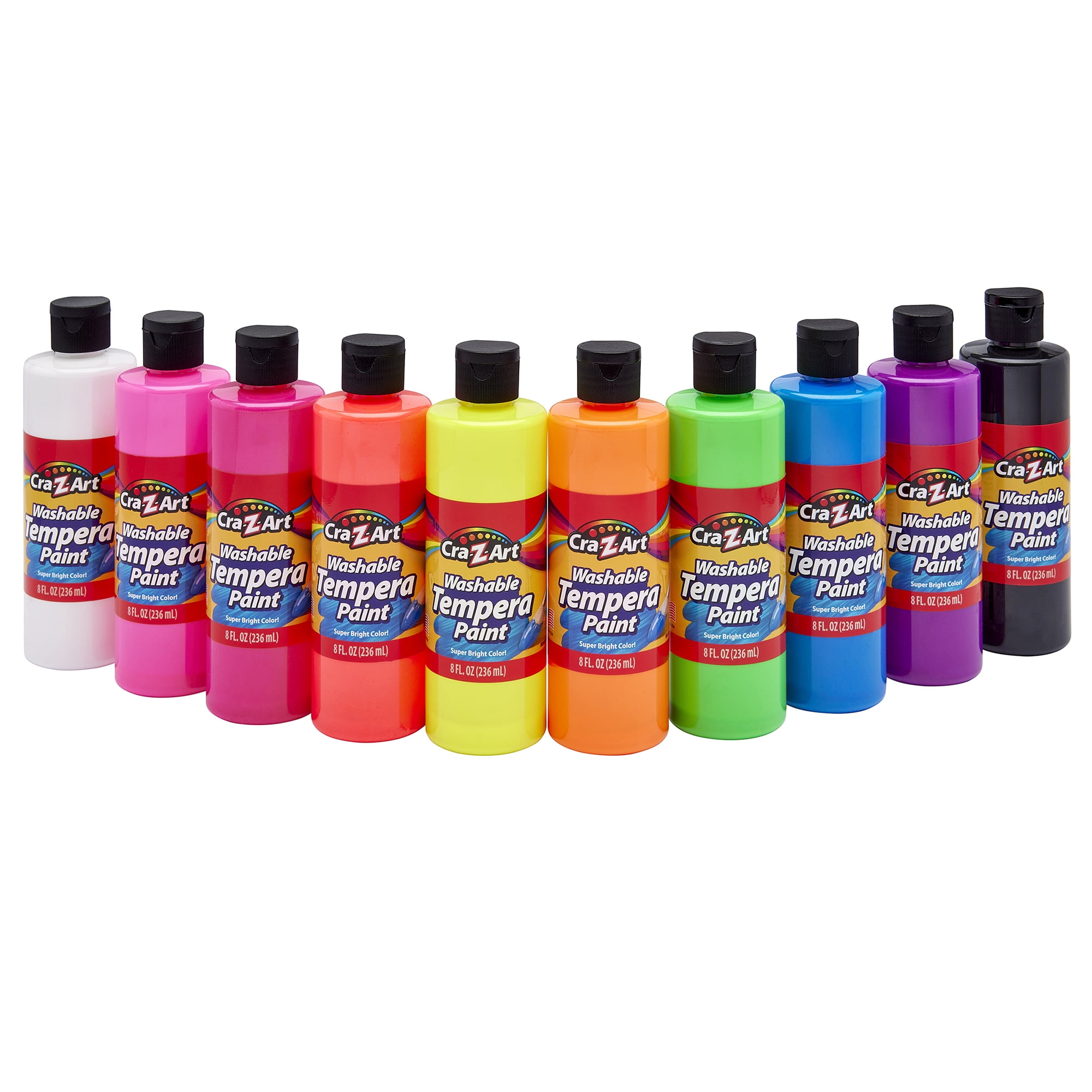 POP! Fluorescent – Cra-Z-Art Washable Tempera Paint 8oz, 10ct