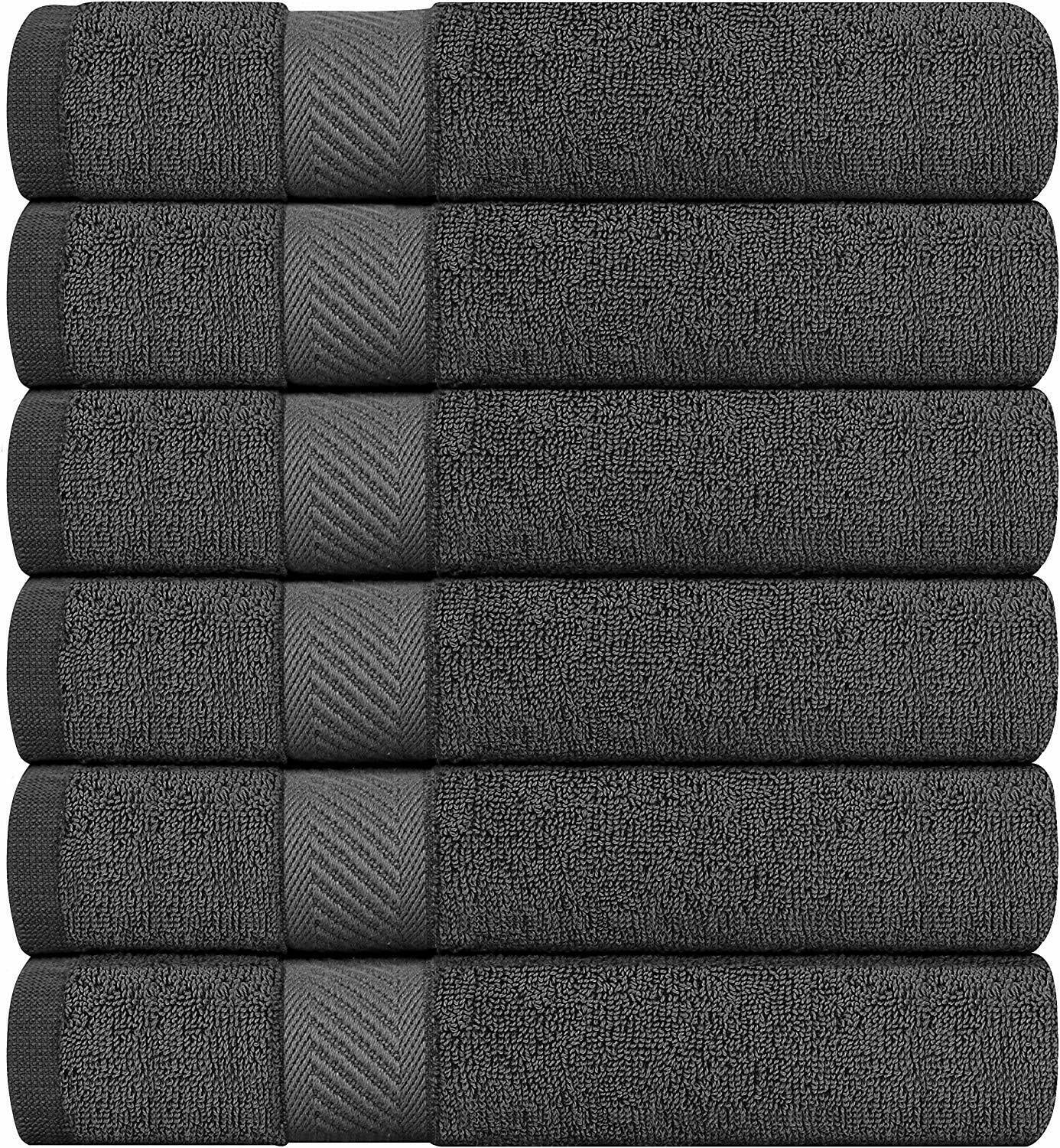 Pack 6 Cotton Bath Towels 22x44 Inch Super Absorbent  For Pool Spa