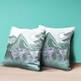thumbnail image 4 of Amrita Sen Reindeer Herd Throw Pillow in Green White 20x20, 4 of 5