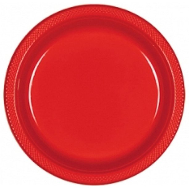 Ideal Dining 9 Inches Disposable Red Plastic plates Good to use in