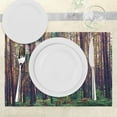 thumbnail image 3 of Ambesonne Nature Place Mats Set of 4, Fall Trees Forest Trunks, Standard Size, Green Brown, 3 of 6
