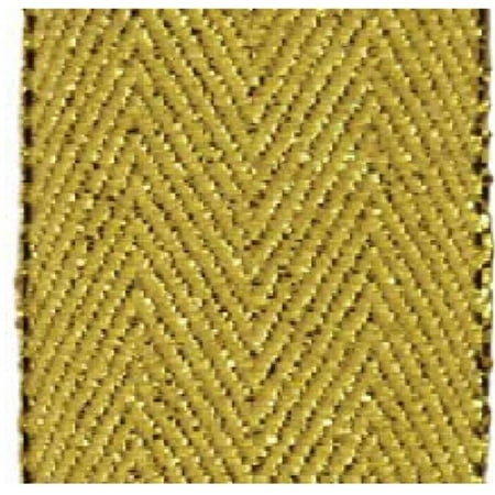 - Papillon Ribbon & Bow R096875-38-0690-GOLD 1.5 in. 50 Yards Herringbone Glitter Ribbon, Gold & Gold