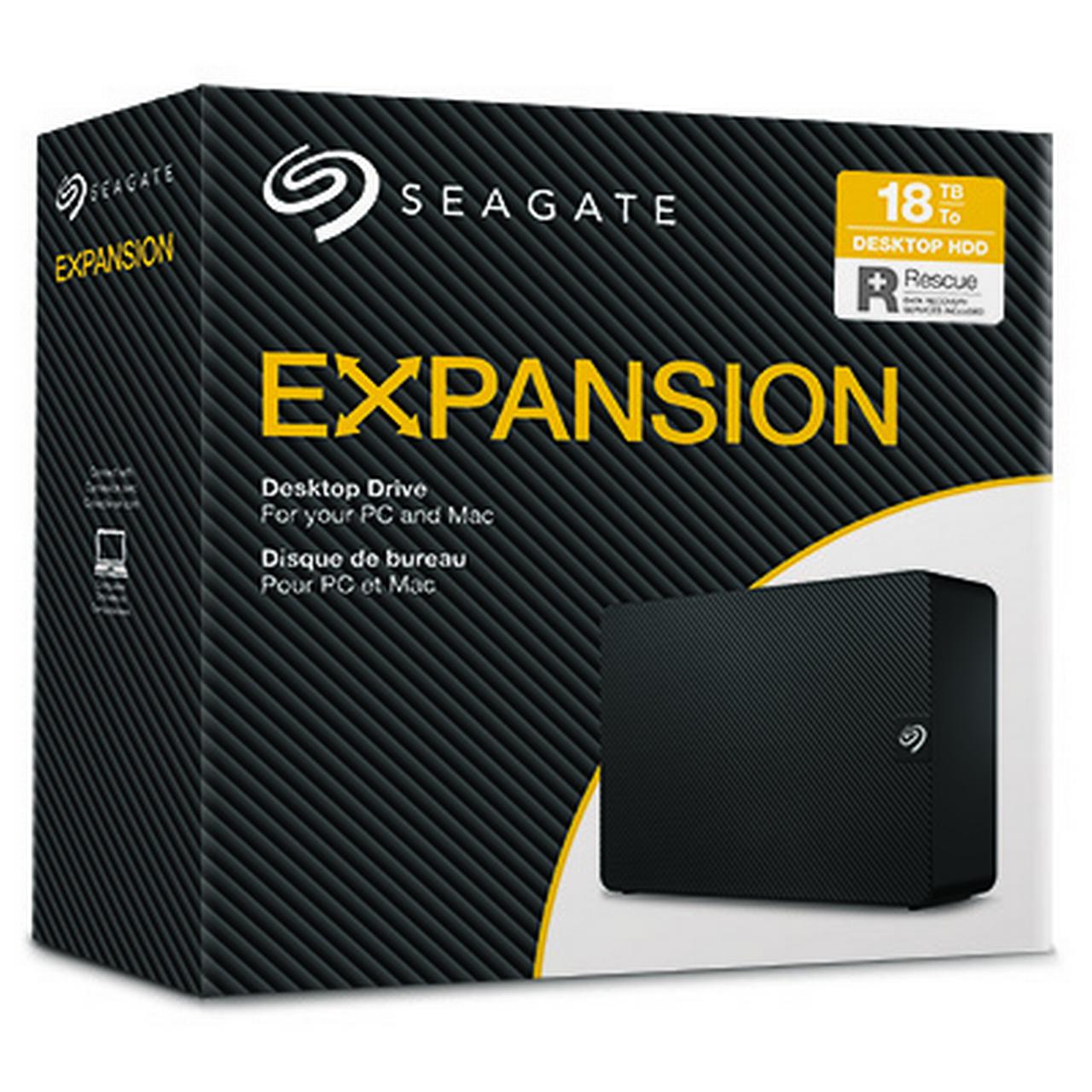 Seagate Expansion 18TB External USB 3.0 Hard Drive with Resue Data Recovery Services - Black (STKP18000400) - image 3 of 7