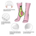 thumbnail image 3 of Xecao Cute Avocado Print Fashion No Heel Casual Crew Socks Cushioned Breathable for Men Women - Moisture wicking,Not easy to fade Suitable for daily, 3 of 7
