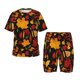 thumbnail image 1 of Balery Autumn Maple Leaves A Conjunto de Pijama Infantil de Manga Corta con Estampado – Ropa de Dormir de Algodón Suave-Small, 1 of 6