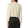 thumbnail image 3 of CHAQUETA CORTA ABIERTO INSPIRAR CHIC PARA MUJER, BOLERO DE FALSO PIEL DE MANGA LARGA, ABRIGO DE INVIERNO L BEIGE, 3 of 6