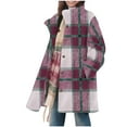 thumbnail image 2 of Bovxnpu Winter Coats for Women, Women's Oversized Jackets Casual Warm Furry Cotton Coat Winter Everyday Print Loose Lapel Buttoned Long Sleeve Coat Warm Winter Clothing, 2 of 8