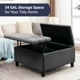 thumbnail image 4 of ZAFLY Square Ottoman with Storage, Coffee Table Ottoman with Lift Top, Upholstered Footstool for Bedroom/Living Room - Dark Grey, 4 of 7