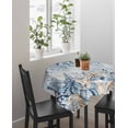 thumbnail image 4 of Blue Eucalyptus Coastal Suqare Tablecloth - 54 x 54 Inch, Beach Starfish Shell Nautical Ombre Waterproof & StainResistant Tablecloth, Washable Oil-proof Table Cover for Dining/Party/Wedding/Buffet, 4 of 9