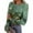 Army Green, variant on EchfiProm Womens Ribbed Tops Army Green Long Sleeve Winter Crew Neck Floral T-Shirt for Women Slim
