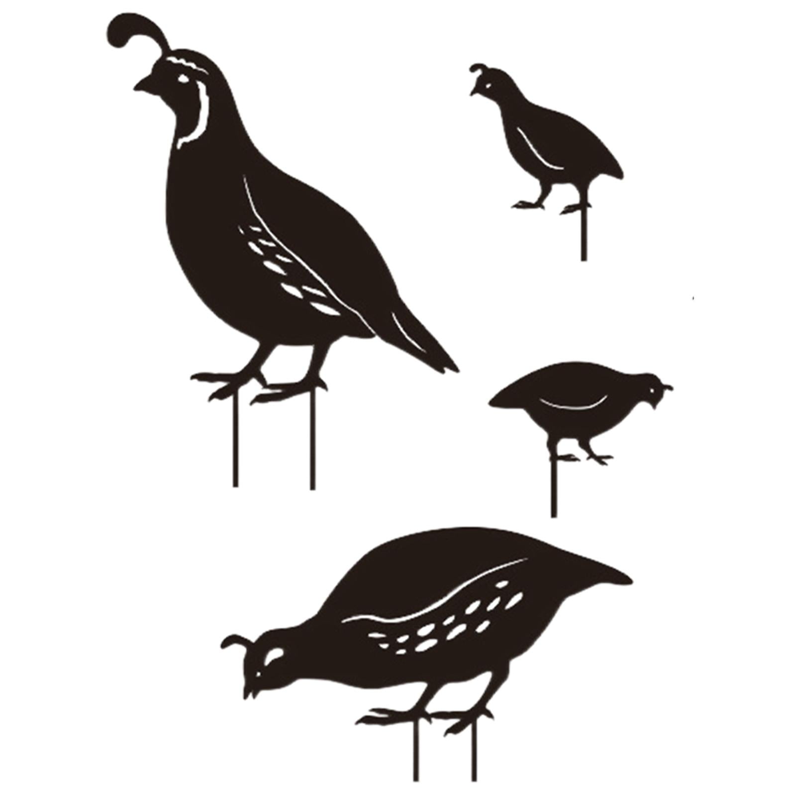 4x Bird Animal Statue Garden Decor Quail Animal Stakes Photographic